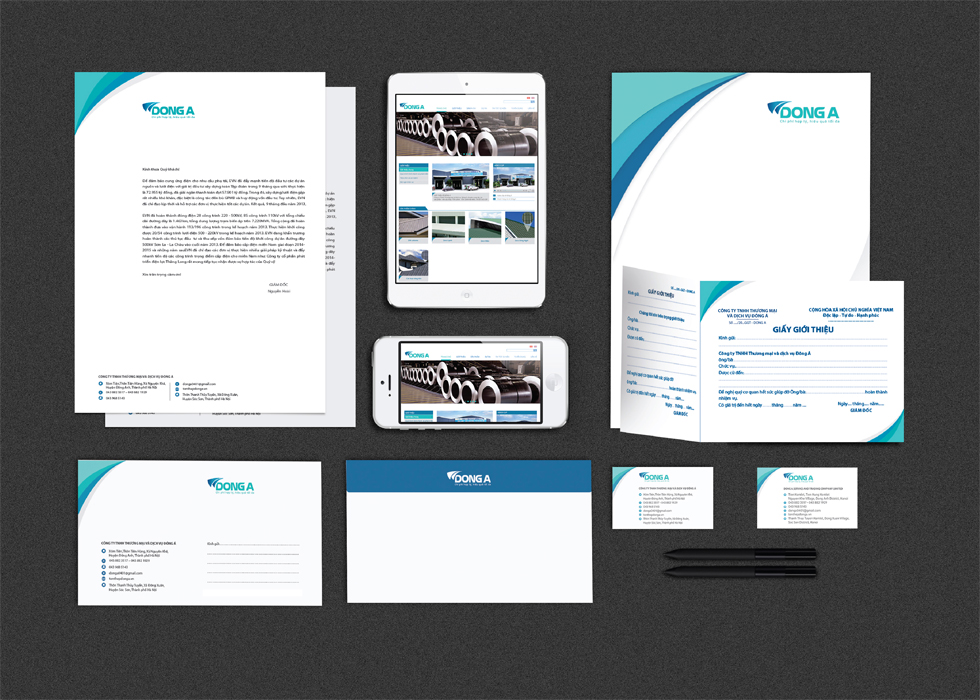 Đông Á - Thiết kế trọn bộ hệ thống nhận diện doanh nghiệp sản xuất và phân phối tấm lợp kim loại Đông Á